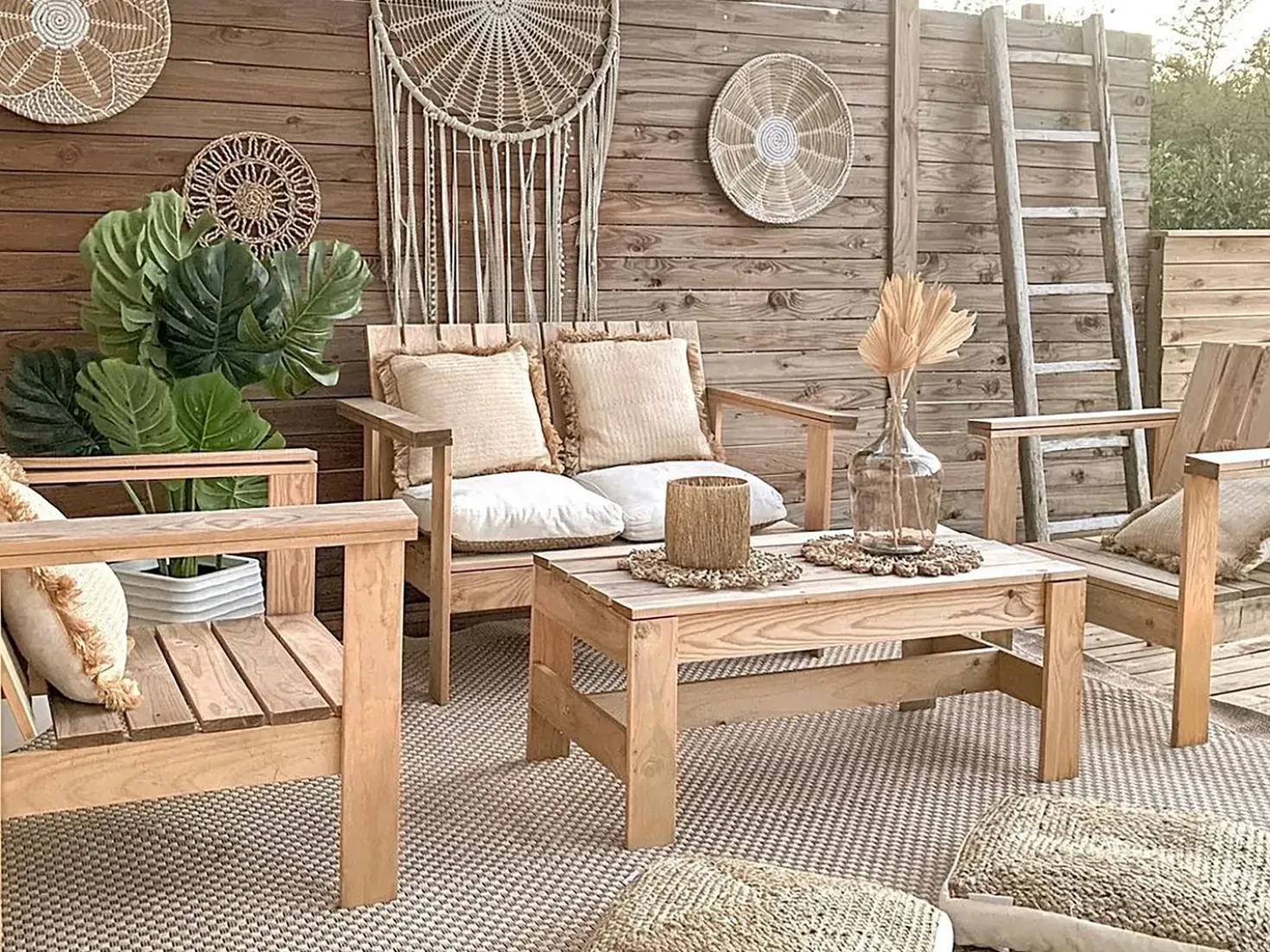 Set di decorazioni da appendere PINTANO Alghe marine 50/35/36 cm Naturale