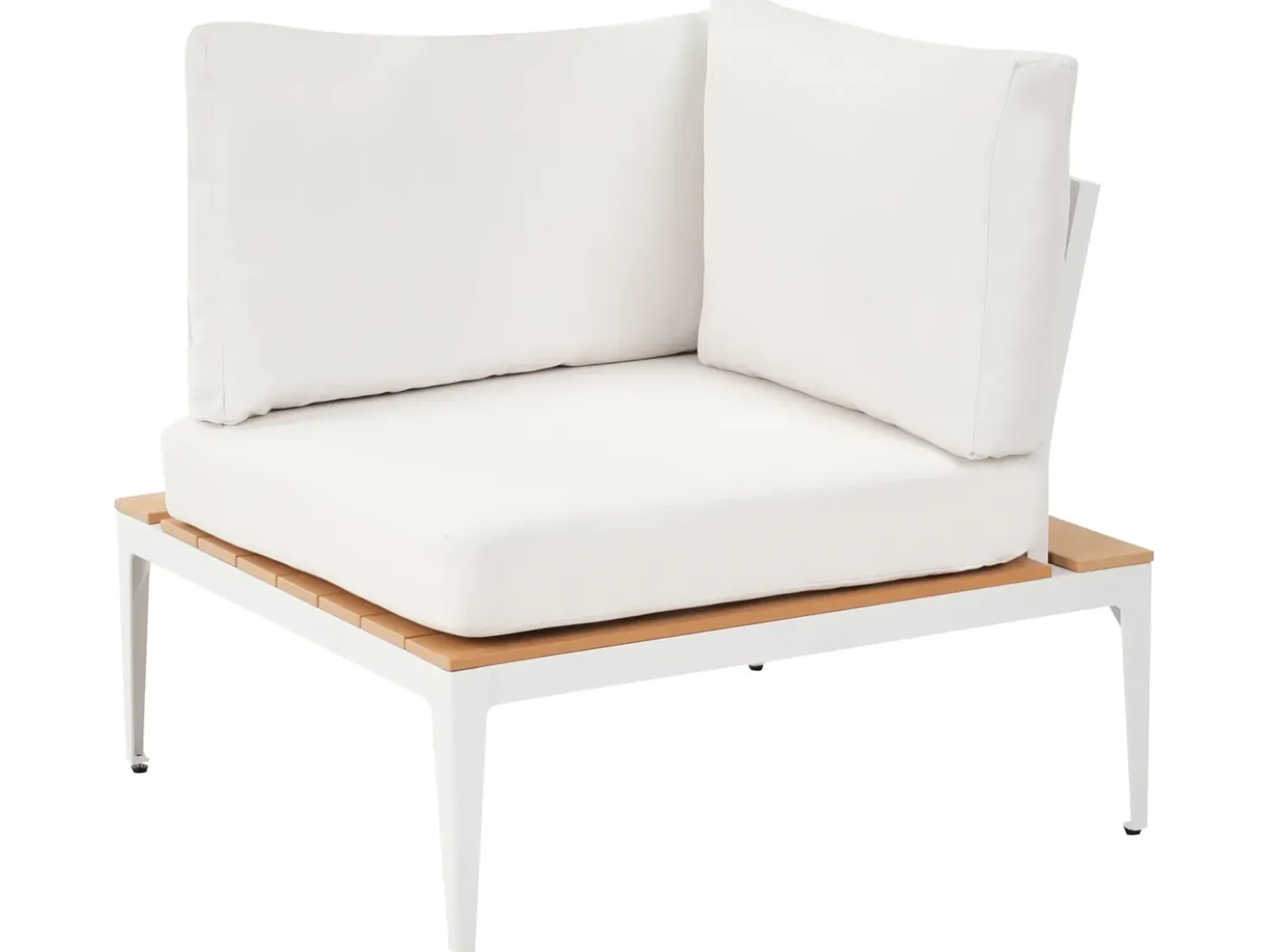 Set di divani angolari da giardino 5 posti POSITANO Bianco sporco