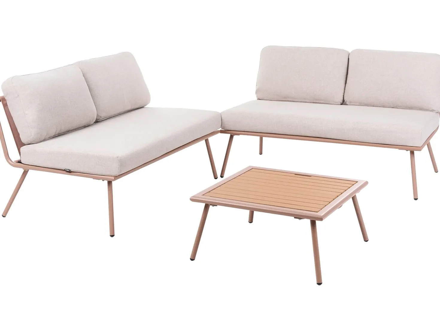 Set di divani angolari da giardino 4 posti CACCAMO Beige