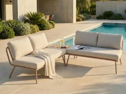 Set di divani angolari da giardino 4 posti CACCAMO Beige