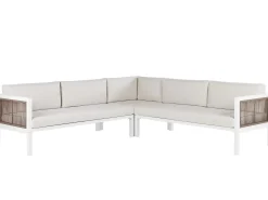 Set di divani angolari da giardino 4 posti BORELLO Lato Sinistro Metallo Beige