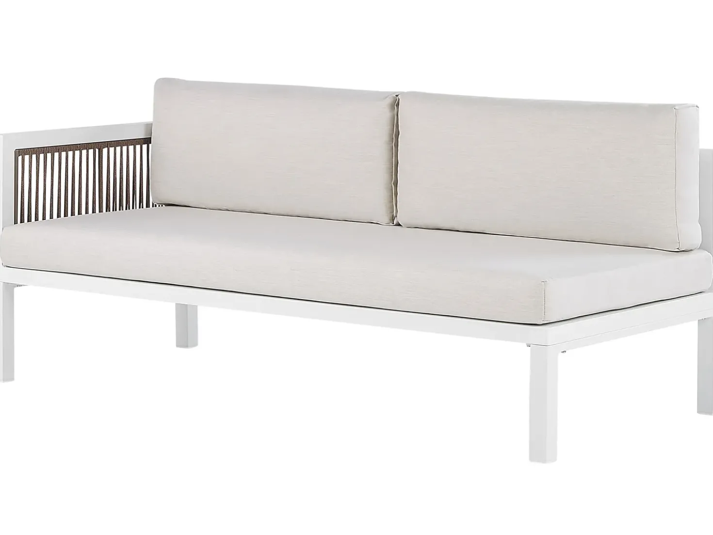 Set di divani angolari da giardino 4 posti BORELLO Lato Sinistro Metallo Beige