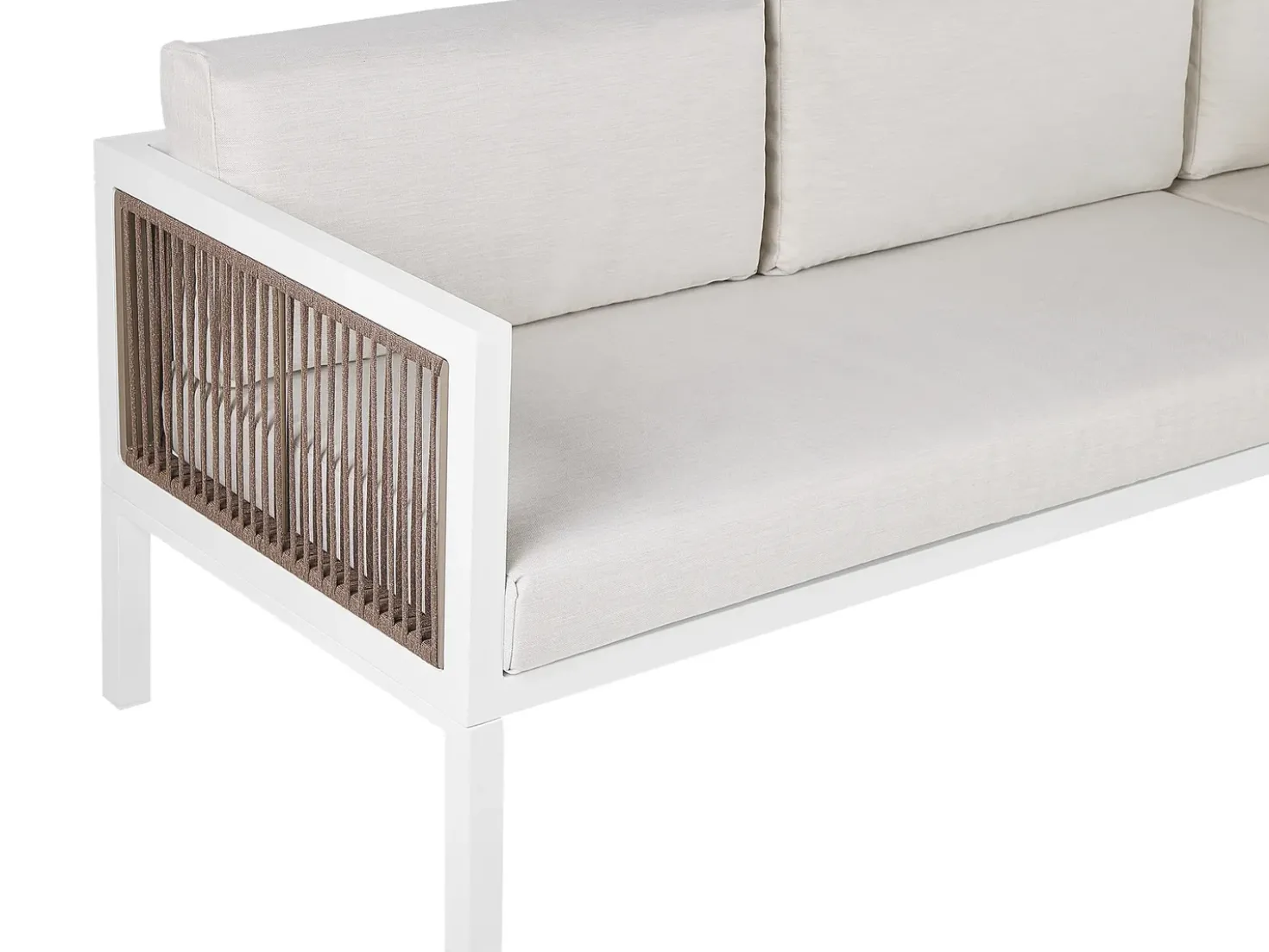 Set di divani angolari da giardino 4 posti BORELLO Lato Sinistro Metallo Beige