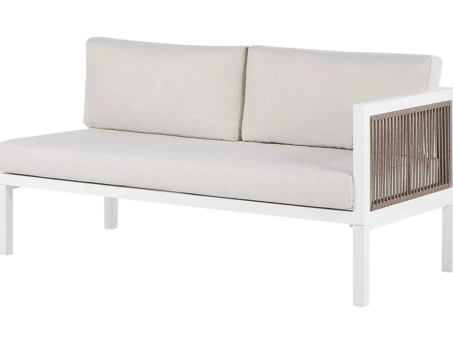 Set di divani angolari da giardino 4 posti BORELLO Lato Sinistro Metallo Beige