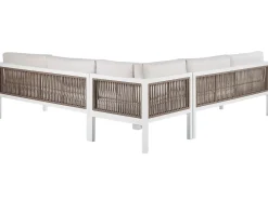 Set di divani angolari da giardino 4 posti BORELLO Lato Sinistro Metallo Beige