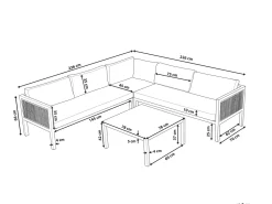 Set di divani angolari da giardino 4 posti BORELLO Lato Sinistro Metallo Beige