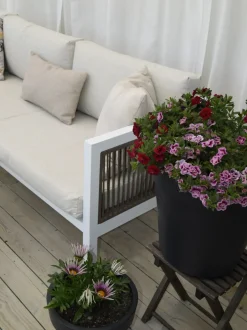Set di divani angolari da giardino 4 posti BORELLO Lato Sinistro Metallo Beige