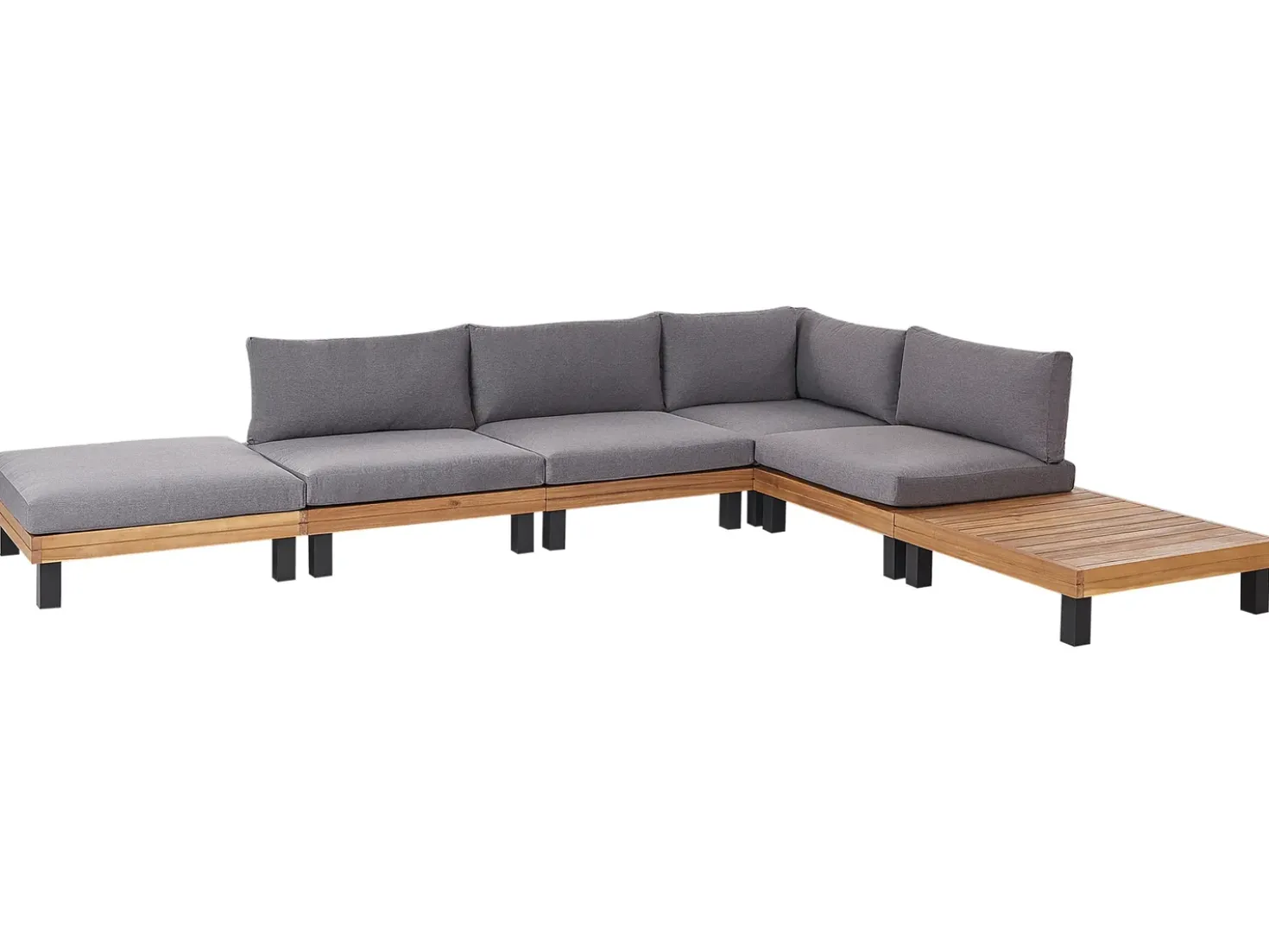 Set di divani angolari da giardino 5 posti FRAZZANO Modulare Legno di acacia certificato Grigio