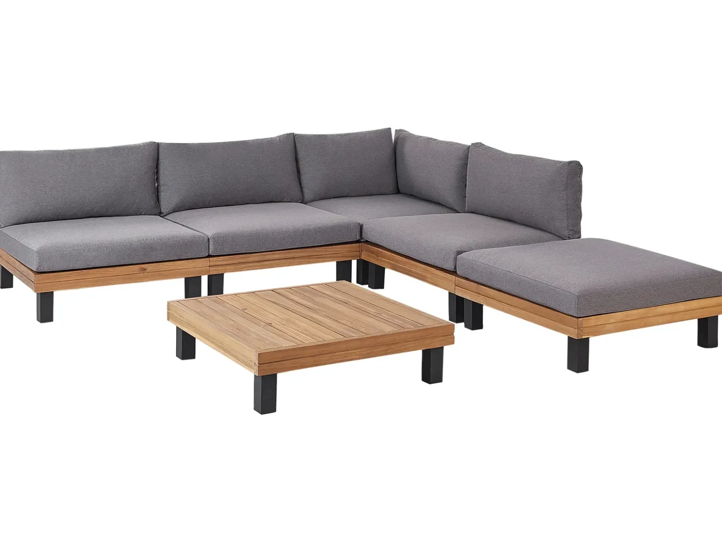 Set di divani angolari da giardino 5 posti FRAZZANO Modulare Legno di acacia certificato Grigio