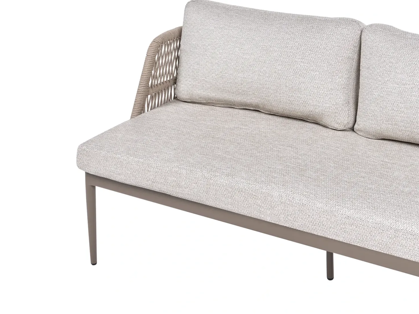 Set di divani angolari da giardino 3 posti LEFFE Lato Sinistro Metallo Beige