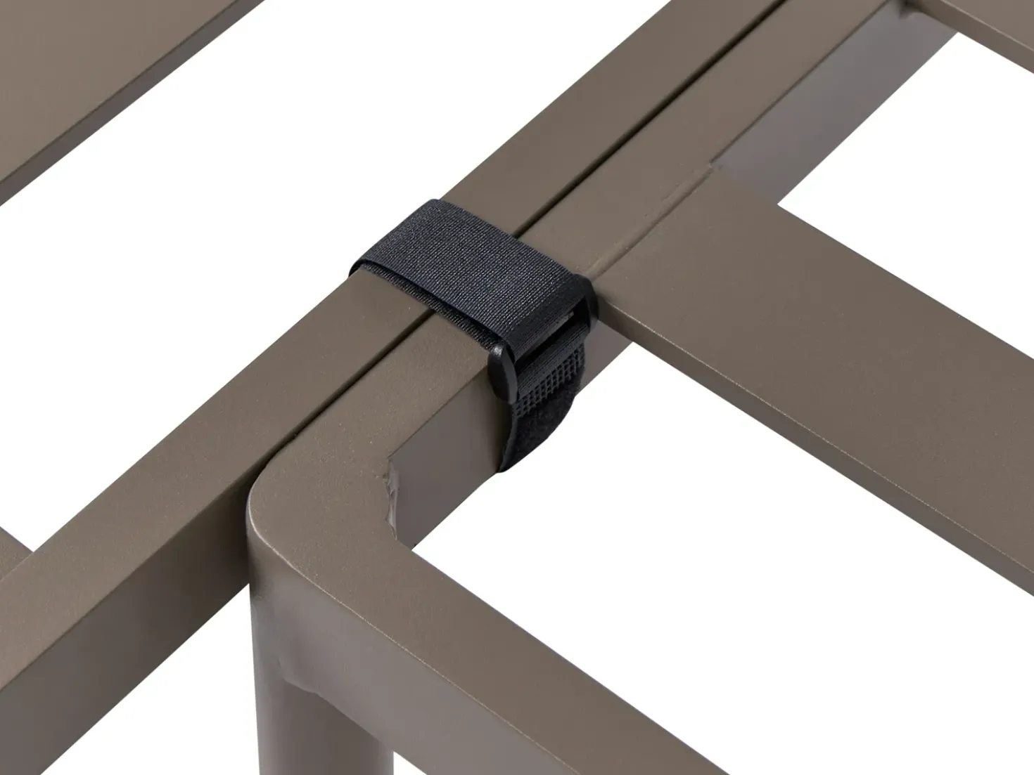 Set di divani angolari da giardino 3 posti LEFFE Lato Sinistro Metallo Beige
