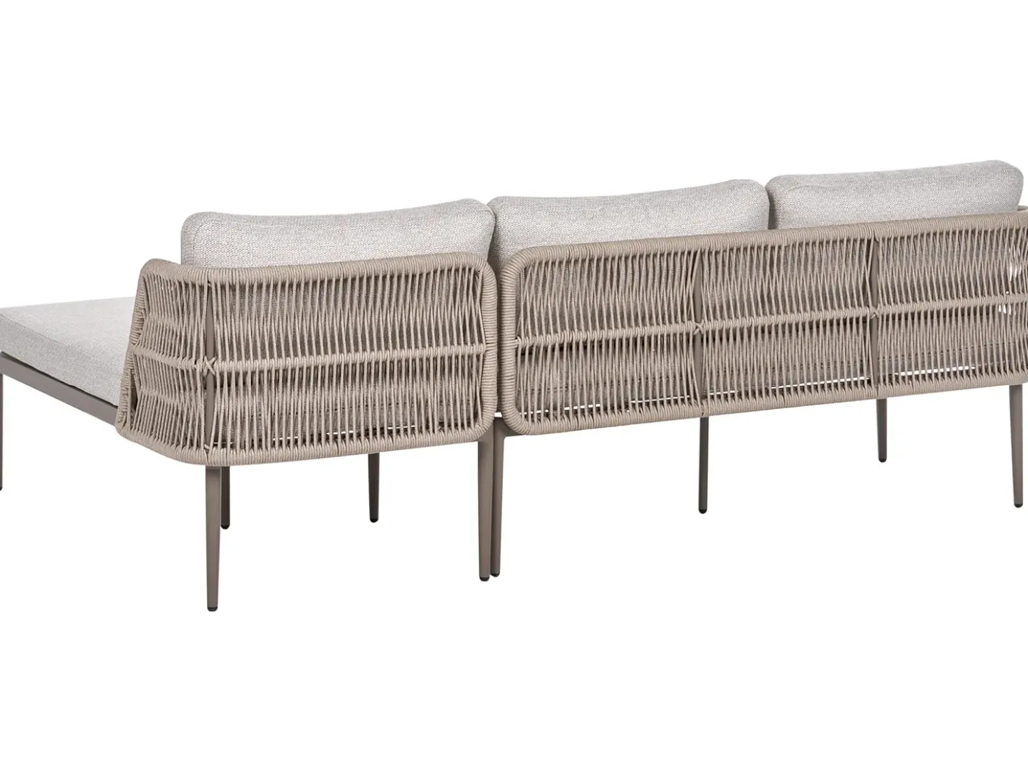 Set di divani angolari da giardino 3 posti LEFFE Lato Sinistro Metallo Beige