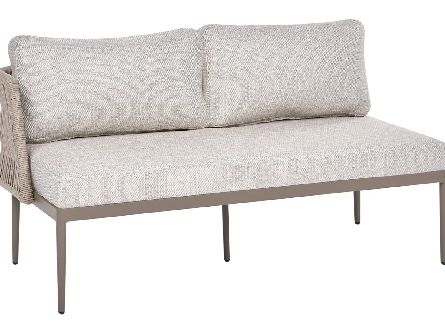 Set di divani angolari da giardino 3 posti LEFFE Lato Sinistro Metallo Beige