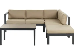 Set di divani angolari da giardino 5 posti MESSINA Lato Sinistro Metallo Beige sabbia