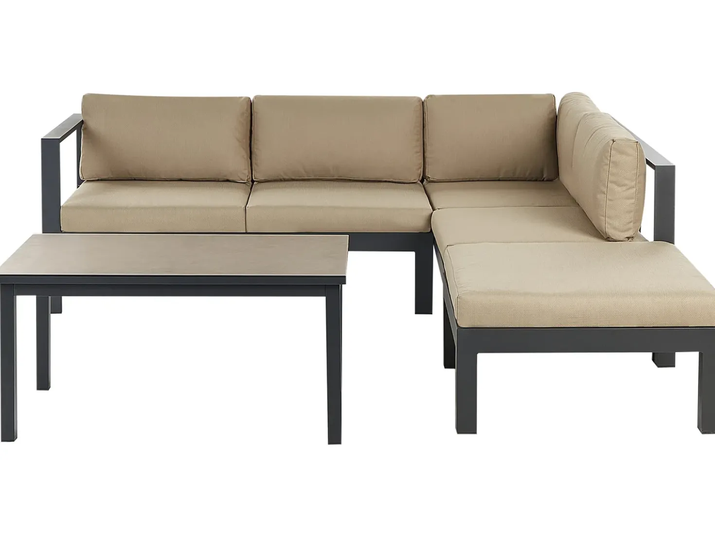 Set di divani angolari da giardino 5 posti MESSINA Lato Sinistro Metallo Beige sabbia