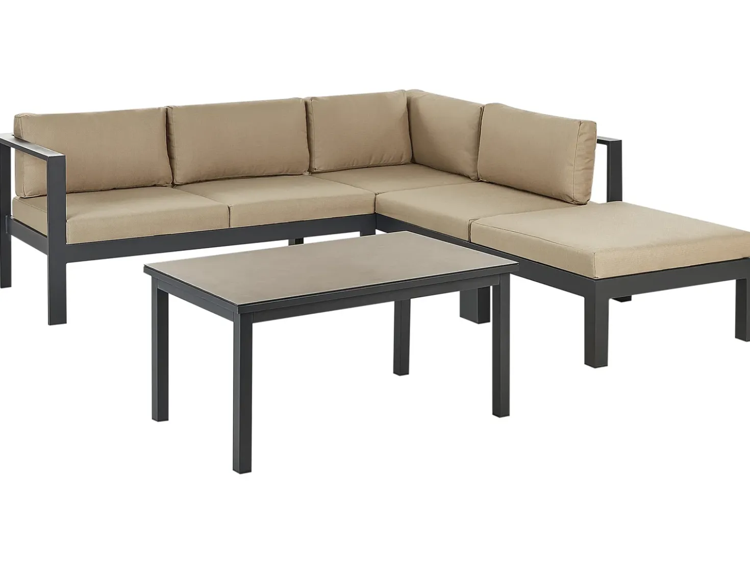 Set di divani angolari da giardino 5 posti MESSINA Lato Sinistro Metallo Beige sabbia