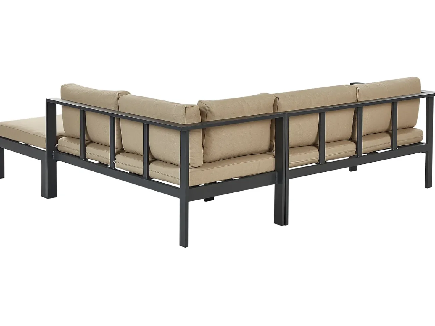 Set di divani angolari da giardino 5 posti MESSINA Lato Sinistro Metallo Beige sabbia
