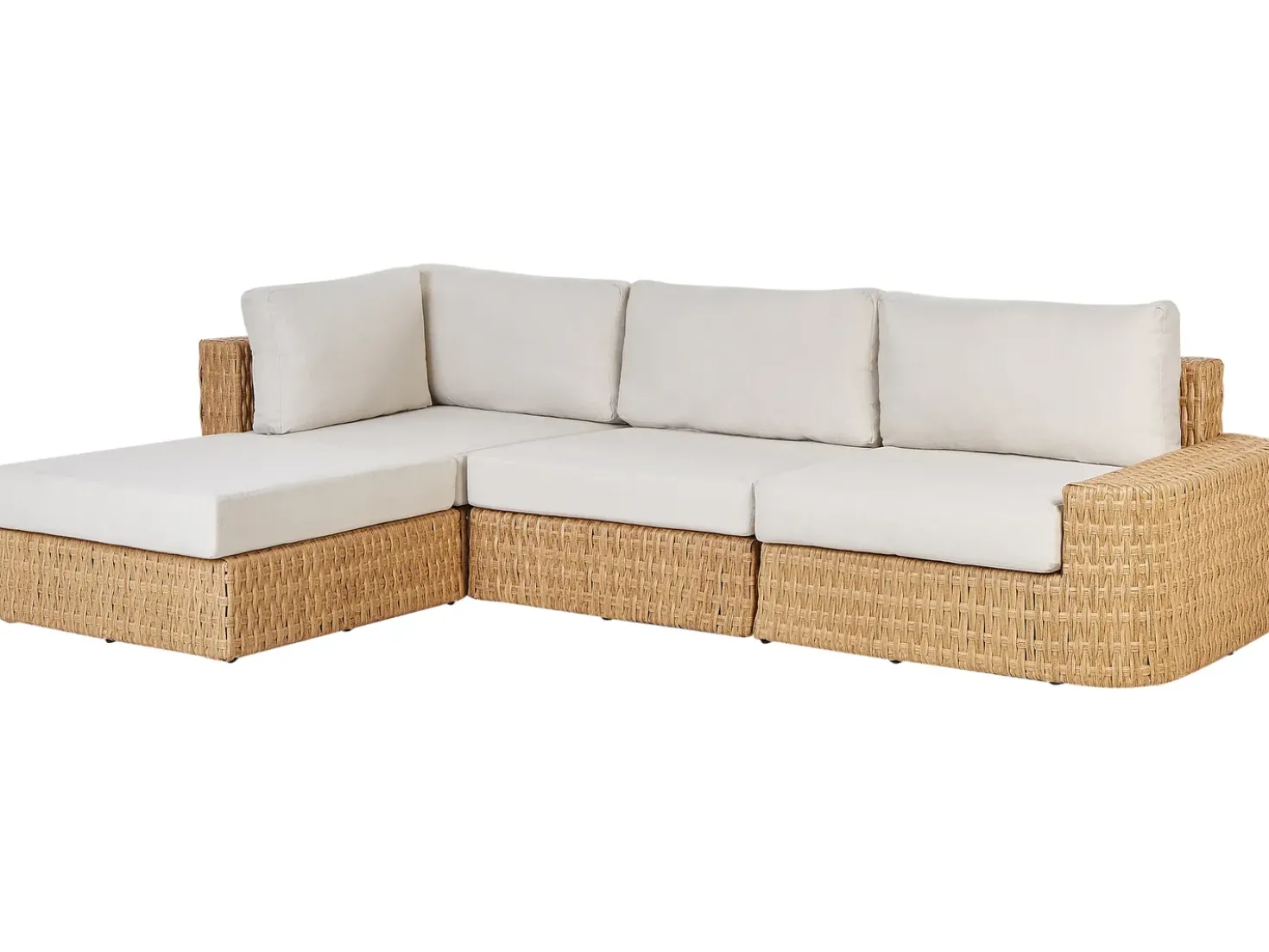 Set di divani angolari da giardino 4 posti OLIVERI Lato destro Rattan sintetico (PE) Beige