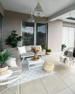 Set di divani angolari da giardino 5 posti COCCORINO Metallo Tortora
