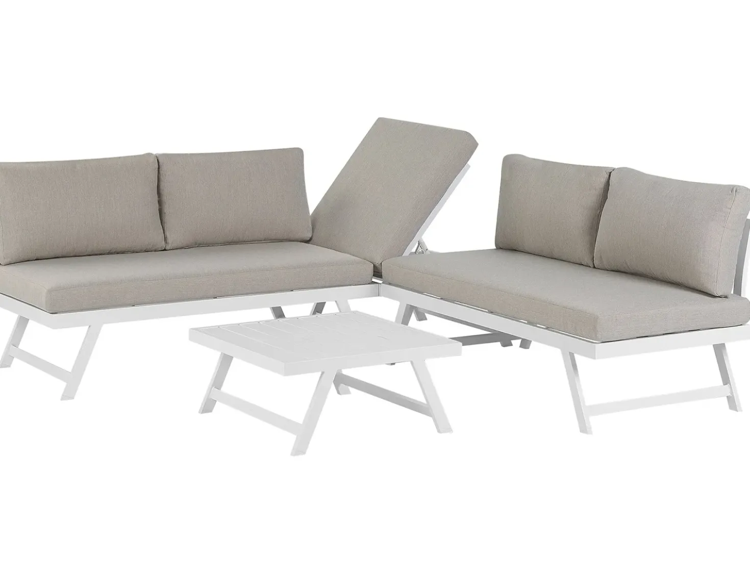 Set di divani angolari da giardino 5 posti COCCORINO Metallo Tortora