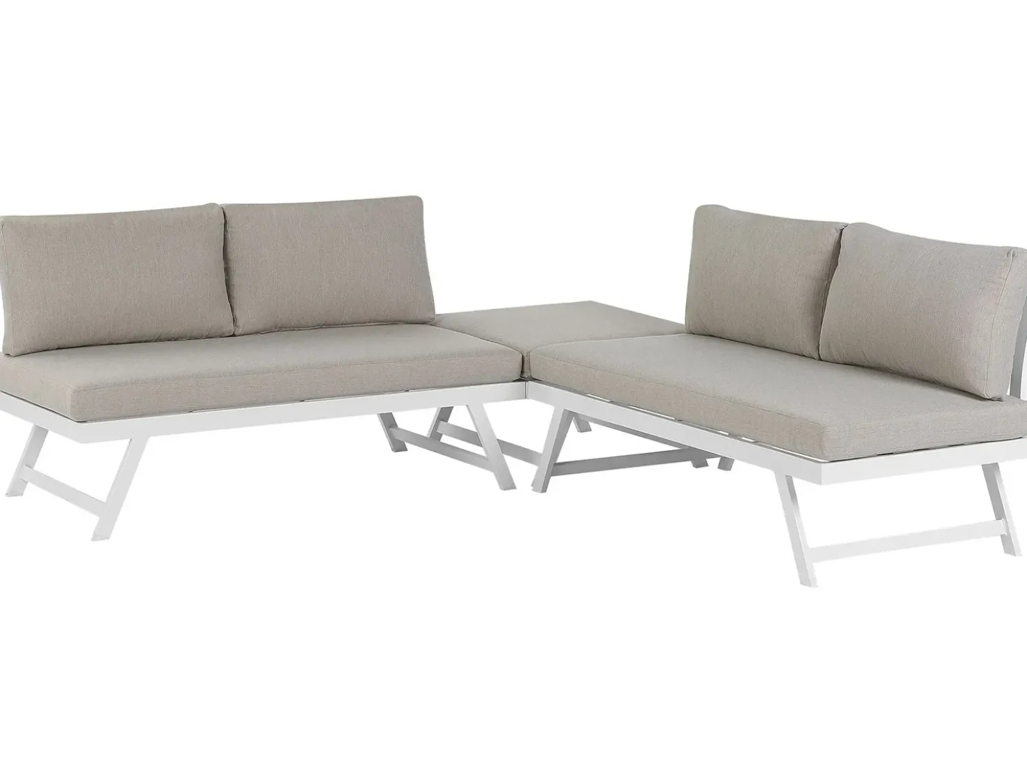 Set di divani angolari da giardino 5 posti COCCORINO Metallo Tortora