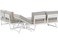 Set di divani angolari da giardino 5 posti COCCORINO Metallo Tortora
