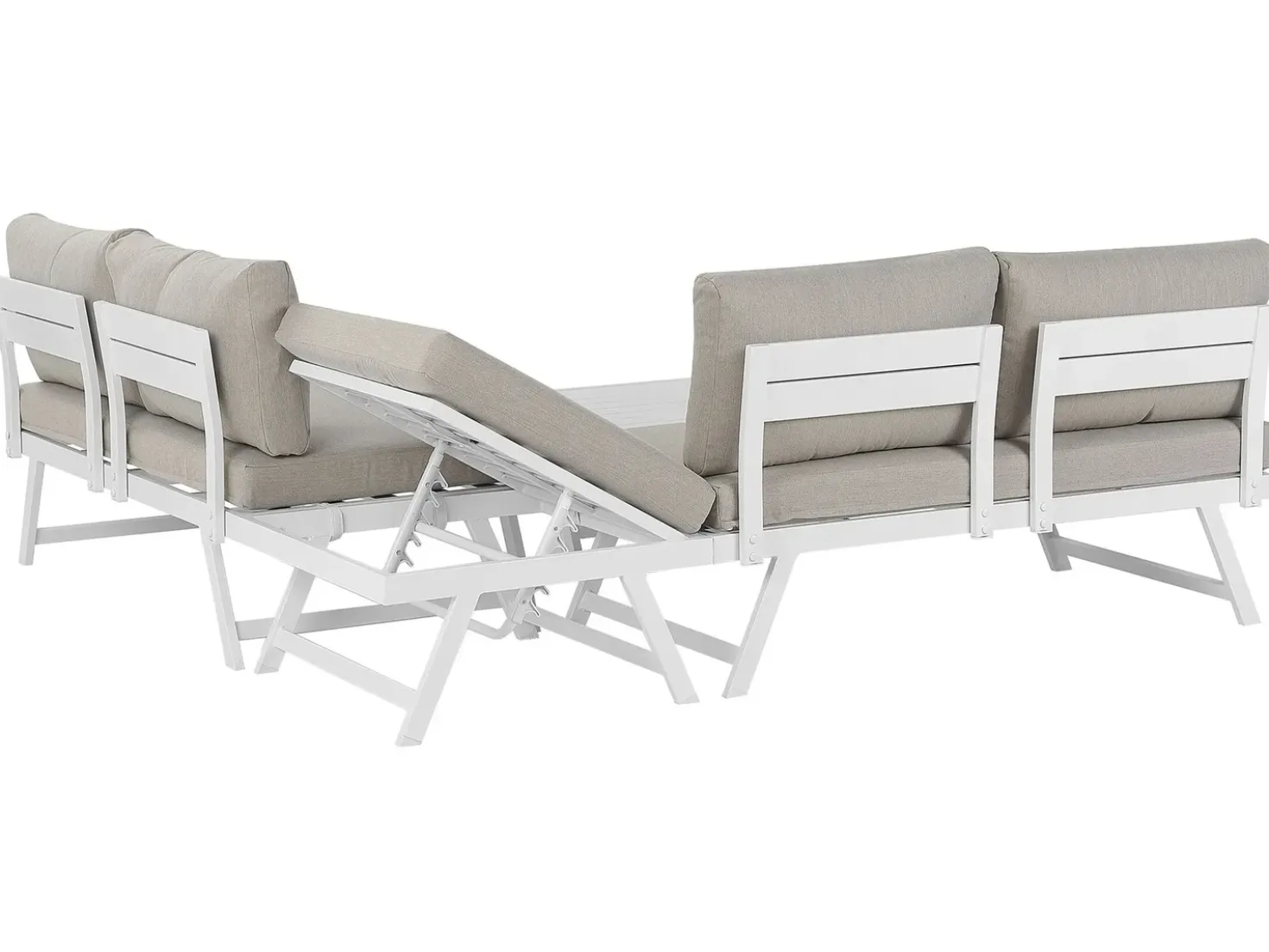 Set di divani angolari da giardino 5 posti COCCORINO Metallo Tortora