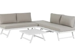 Set di divani angolari da giardino 5 posti COCCORINO Metallo Tortora