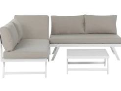 Set di divani angolari da giardino 5 posti COCCORINO Metallo Tortora