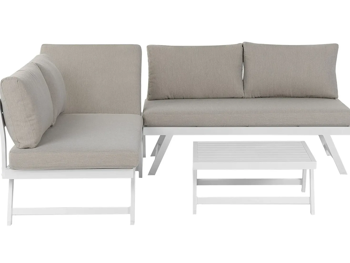 Set di divani angolari da giardino 5 posti COCCORINO Metallo Tortora
