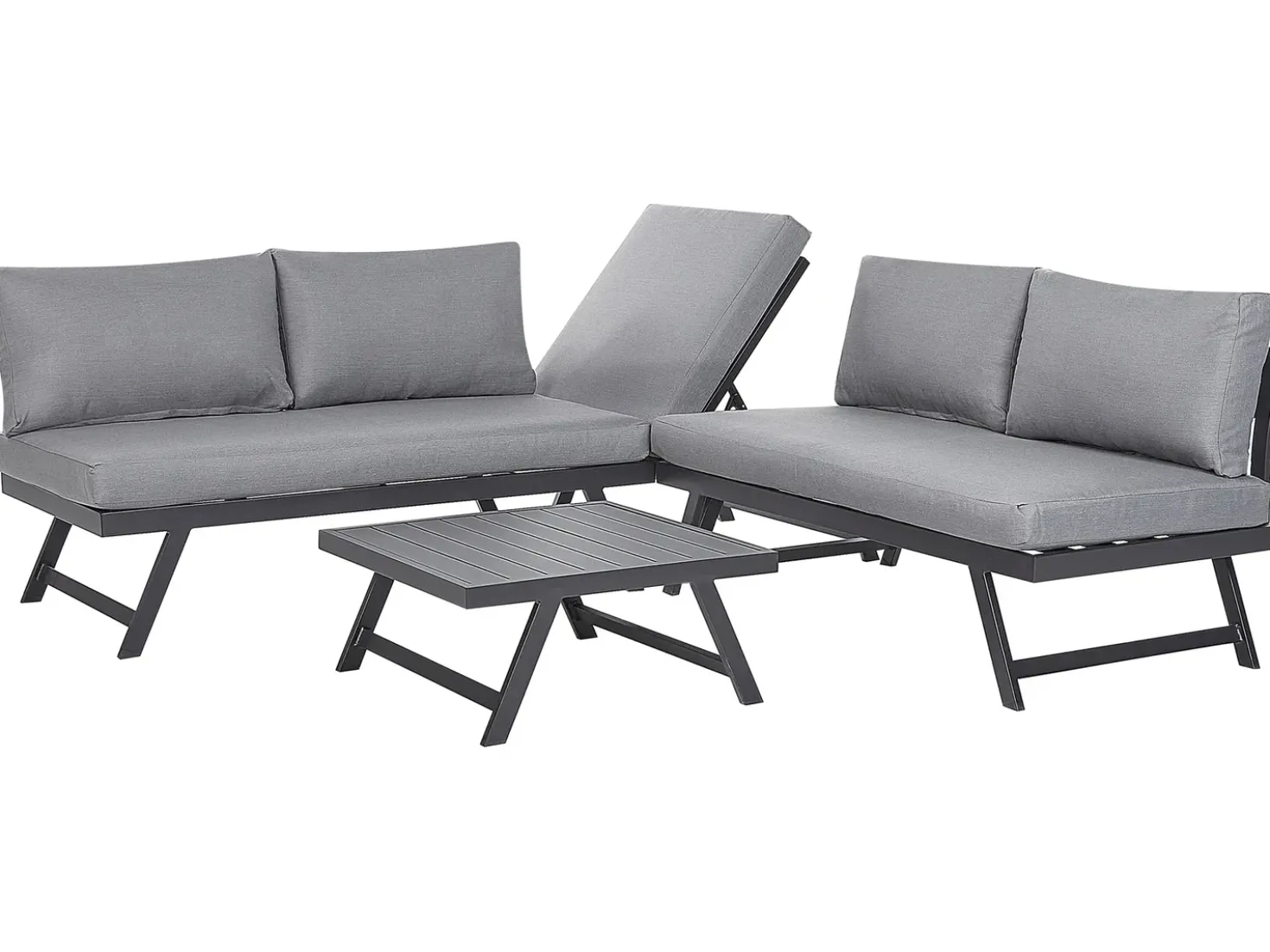 Set di divani angolari da giardino 5 posti COCCORINO Metallo Grigio