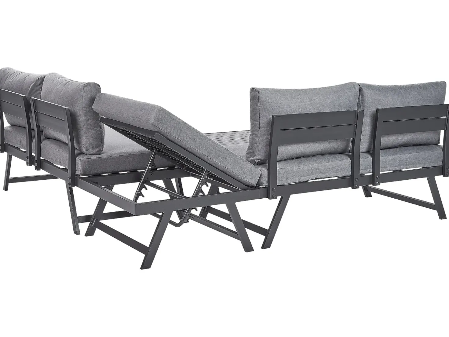 Set di divani angolari da giardino 5 posti COCCORINO Metallo Grigio
