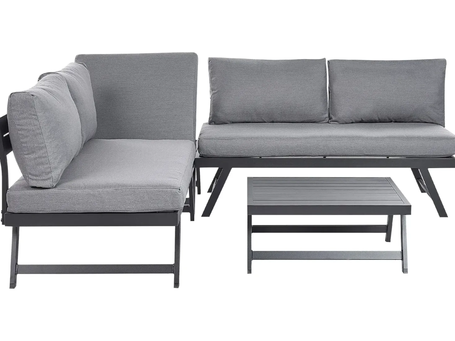 Set di divani angolari da giardino 5 posti COCCORINO Metallo Grigio