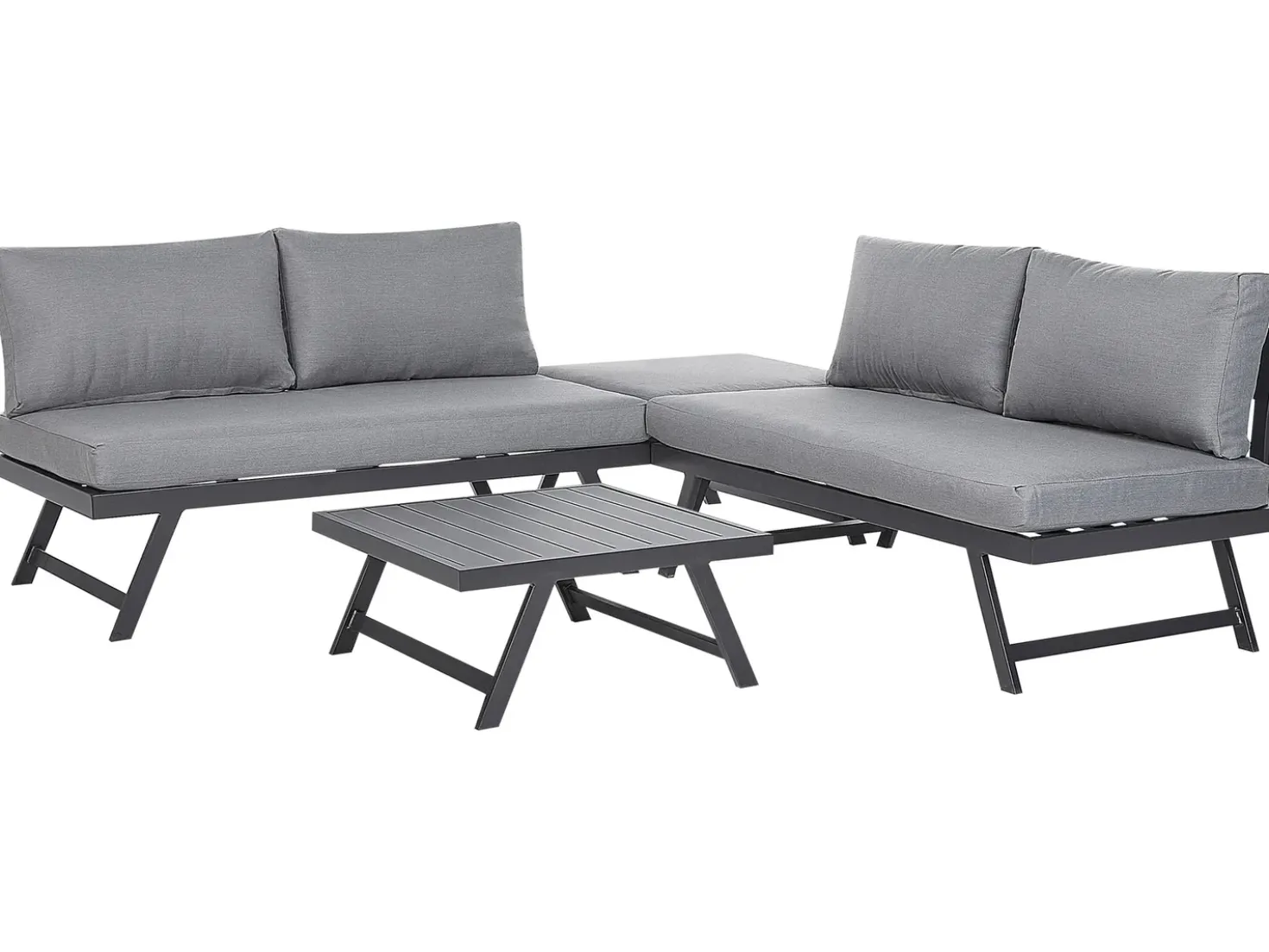 Set di divani angolari da giardino 5 posti COCCORINO Metallo Grigio
