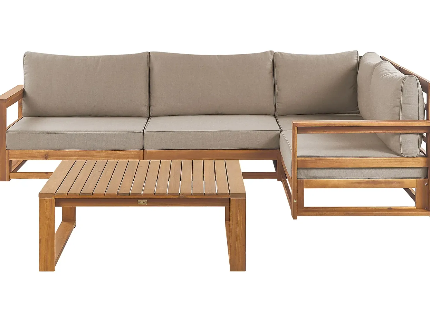 Set di divani angolari da giardino 4 posti TIMOR Lato Sinistro Modulare Legno di acacia certificato Marrone chiaro
