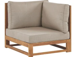 Set di divani angolari da giardino 4 posti TIMOR Lato Sinistro Modulare Legno di acacia certificato Marrone chiaro
