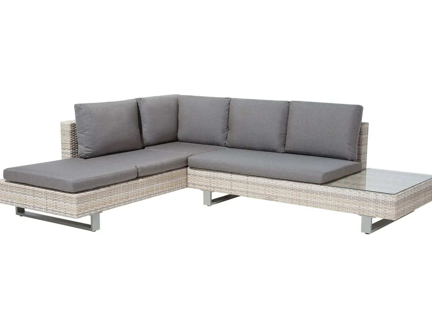 Set di divani angolari da giardino 5 posti LANCIANO Lato destro Rattan sintetico (PE) Grigio