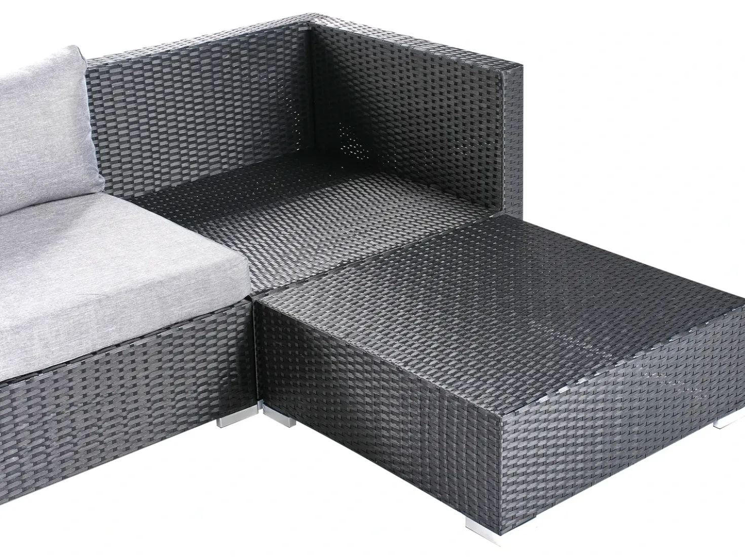 Set di divani angolari da giardino 4 posti SANO Lato Sinistro Rattan sintetico (PE) Nero