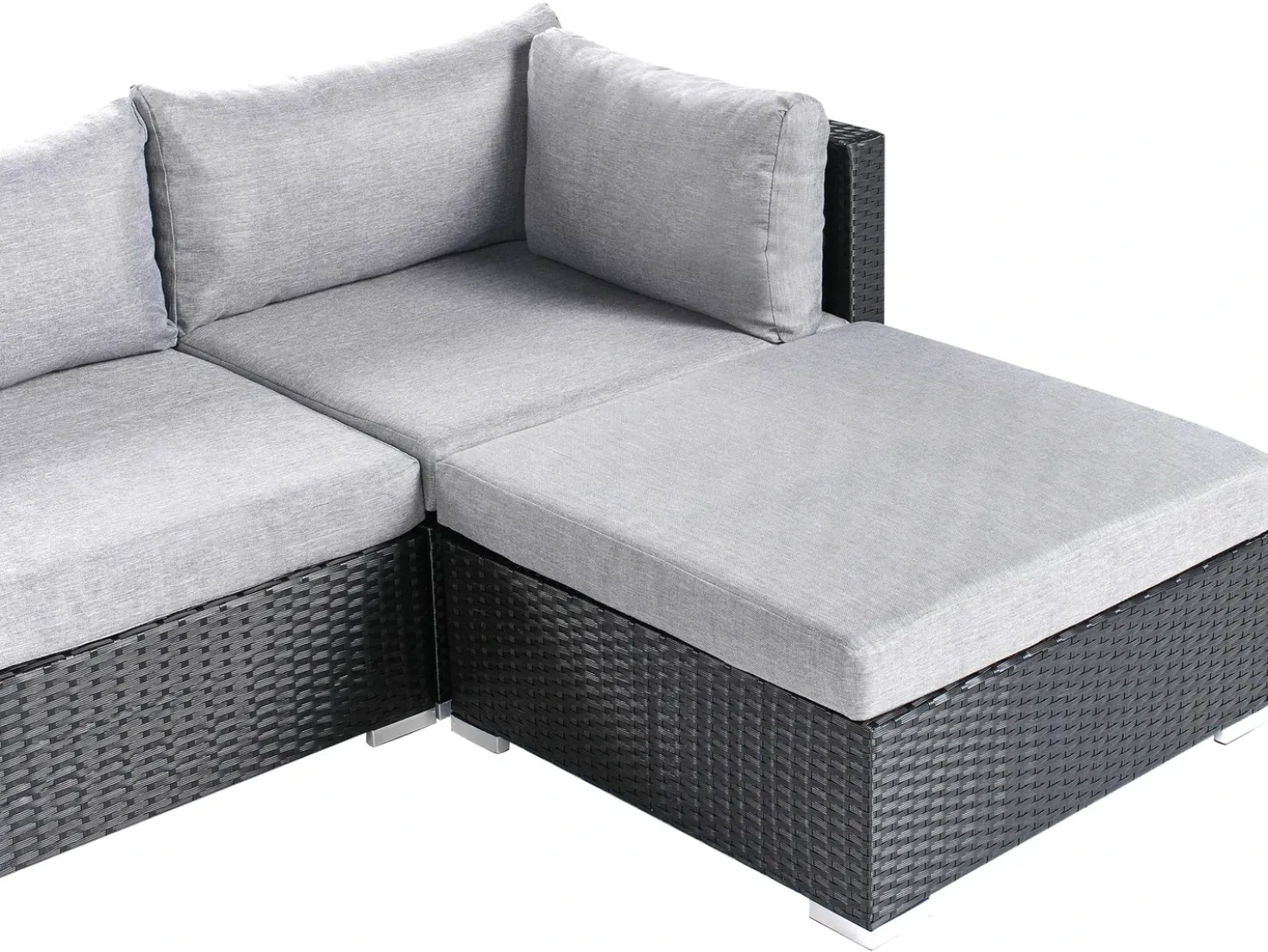 Set di divani angolari da giardino 4 posti SANO Lato Sinistro Rattan sintetico (PE) Nero
