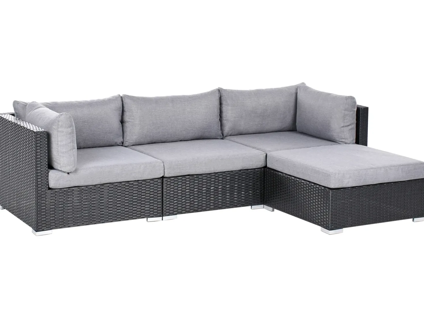 Set di divani angolari da giardino 4 posti SANO Lato Sinistro Rattan sintetico (PE) Nero