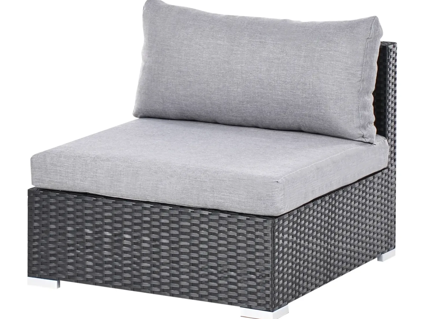 Set di divani angolari da giardino 4 posti SANO Lato Sinistro Rattan sintetico (PE) Nero