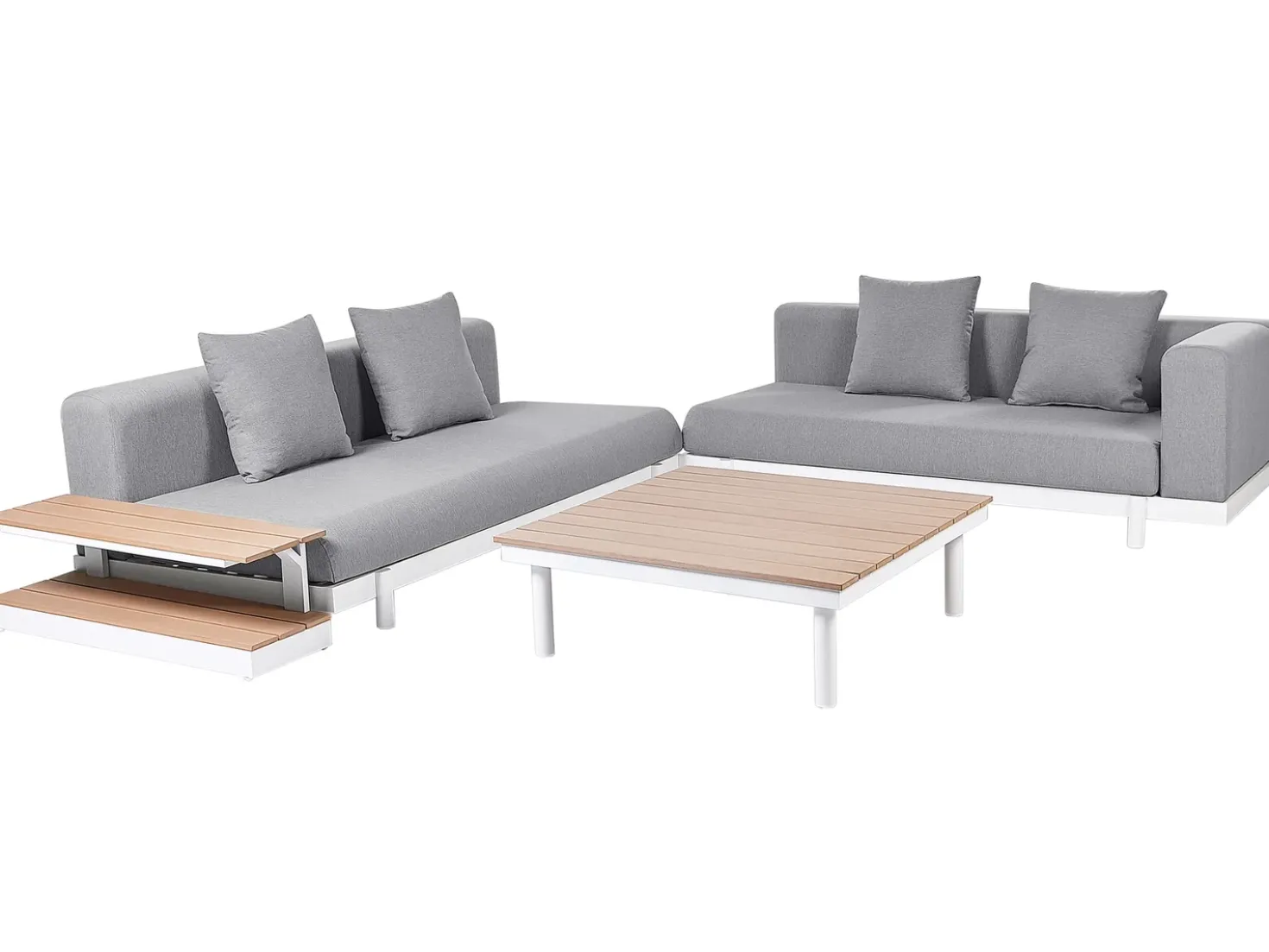 Set di divani angolari da giardino 5 posti MISSANELLO Grigio