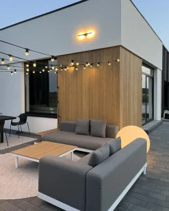 Set di divani angolari da giardino 5 posti MISSANELLO Grigio