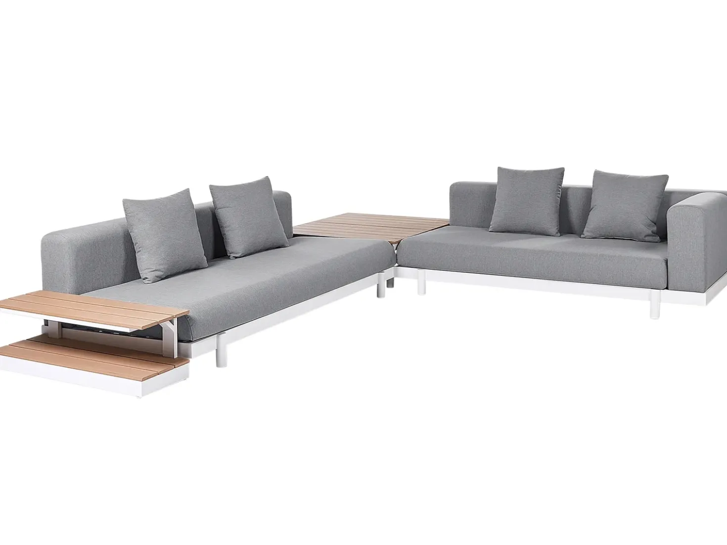 Set di divani angolari da giardino 5 posti MISSANELLO Grigio