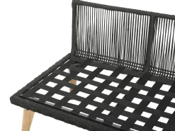 Set di divani angolari da giardino 5 posti ALCAMO Lato Sinistro Legno d'acacia Nero