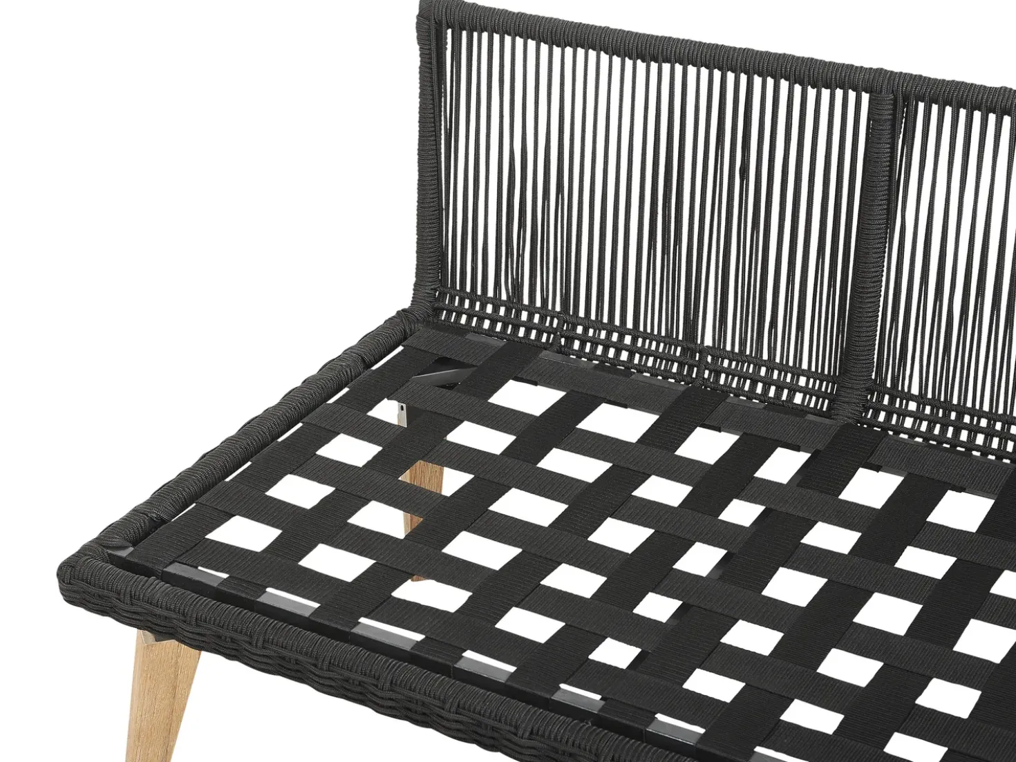Set di divani angolari da giardino 5 posti ALCAMO Lato Sinistro Legno d'acacia Nero