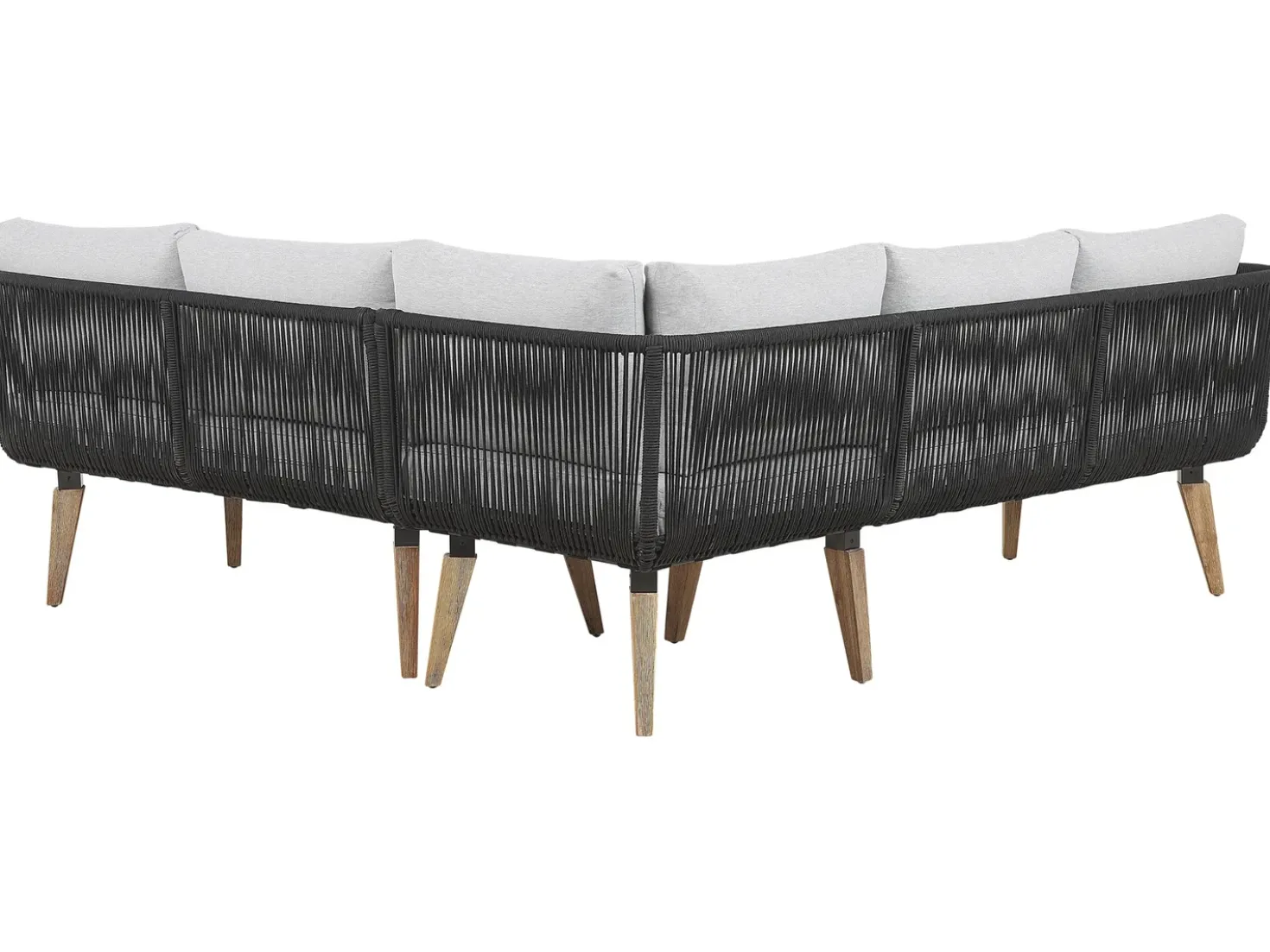 Set di divani angolari da giardino 5 posti ALCAMO Lato Sinistro Legno d'acacia Nero