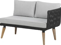 Set di divani angolari da giardino 5 posti ALCAMO Lato Sinistro Legno d'acacia Nero