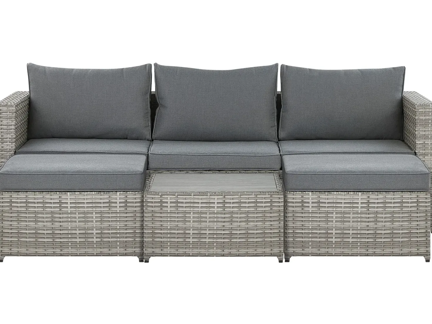 Set di divani angolari da giardino 5 posti SABBIA Lato Sinistro Modulare Rattan sintetico (PE) Grigio chiaro