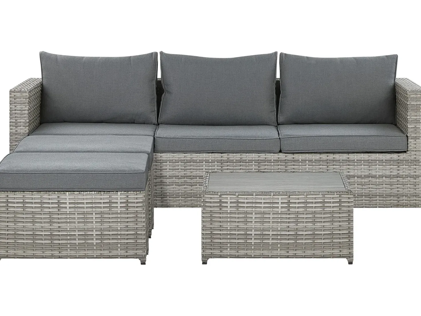 Set di divani angolari da giardino 5 posti SABBIA Lato Sinistro Modulare Rattan sintetico (PE) Grigio chiaro